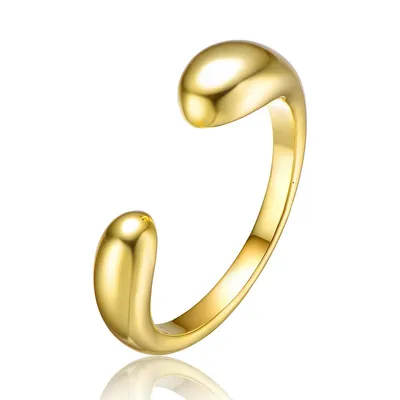 14k Yellow Gold Plated Modern Open Ring