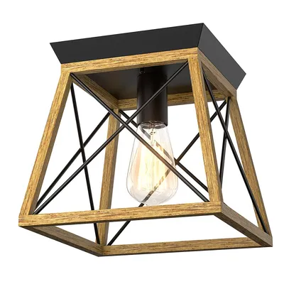Industrial Ceiling Light 1-light Farmhouse Semi Flush Mount Ceiling Fixture
