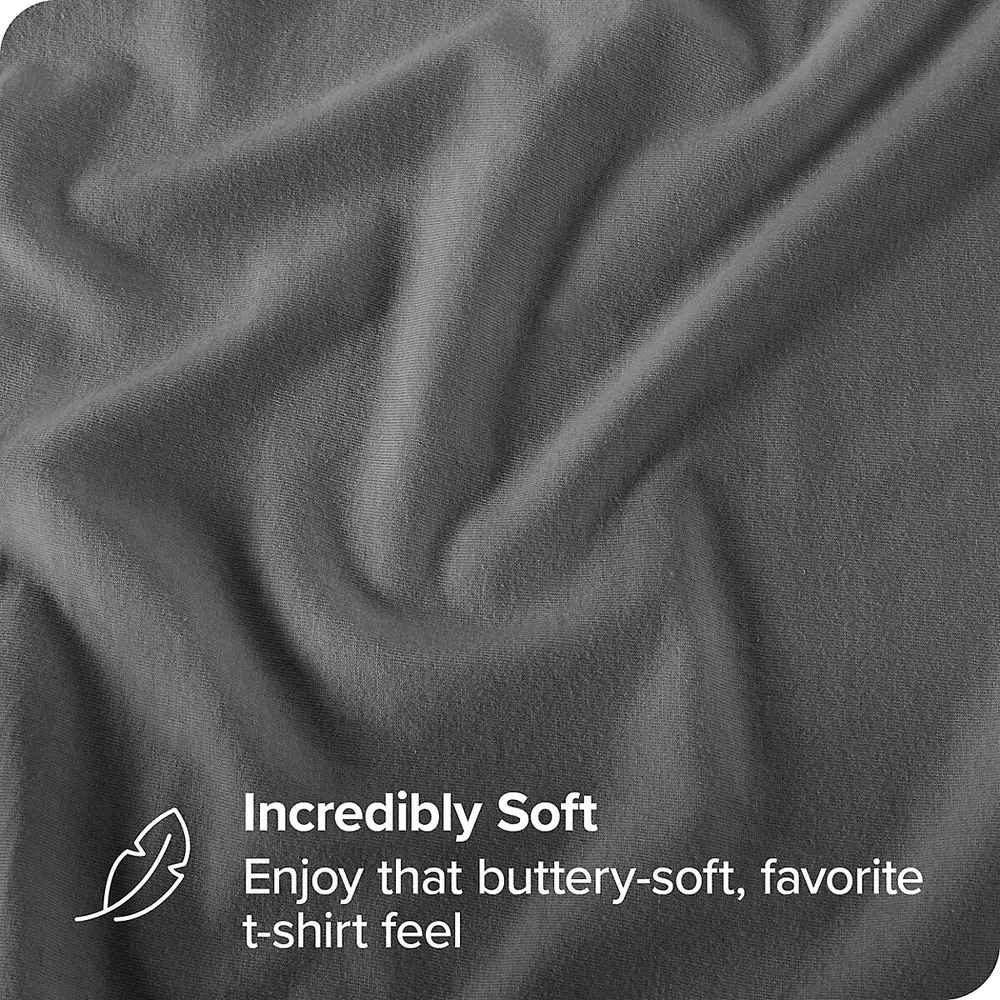100% Organic Cotton Jersey Fitted Sheet - Ultra Soft Deep Pocket Ring Spun Yarns