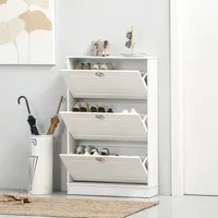 Flip Down Shoe Cabinet With 3 Drawers