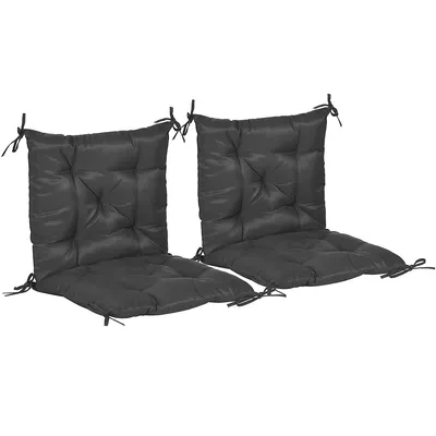 Set Of 2 Garden Chair Cushions With Backrest Outdoor
