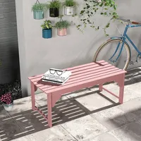 Wooden Garden Stool With Slatted Seat Front Porch Bench