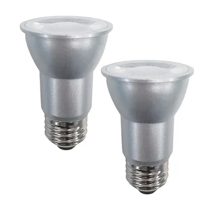 Set Of 2 Energy Saving Led Bulbs, Dimmable, 6w, Type Par16, 3000k Soft White