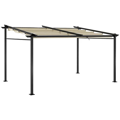 10' X Metal Pergola W/ Sliding Roof Canopy