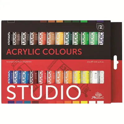 Water Resistance Non-toxic Artist Acrylic Paint Set 24 Assorted Colors 12ml/tube