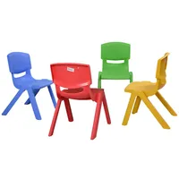Costway Set Of 4 Kids Plastic Chairs Stackable Play And Learn Furniture Colorful
