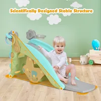 Babyjoy 4-in-1 Rocking Horse & Slide Set Toddler Slide Toy W/ Basketball Hoop