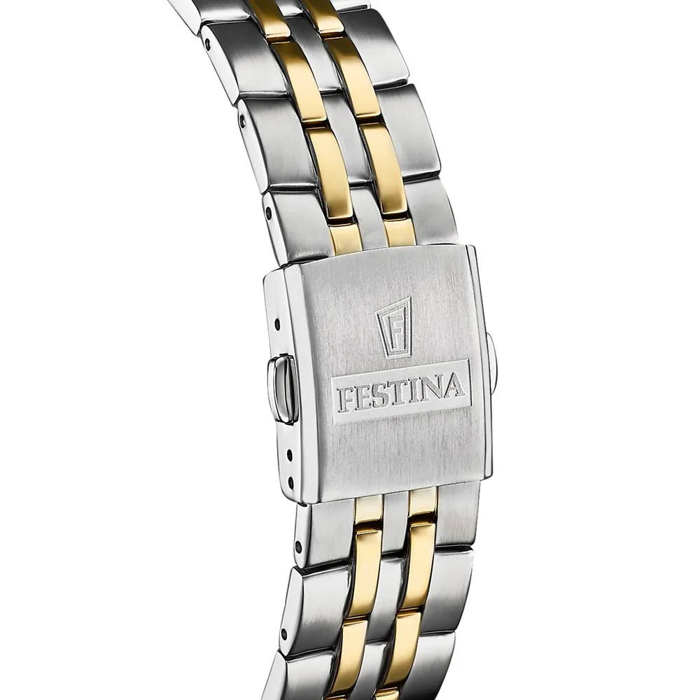 Automatic Stainless Steel Watch In Two Tone