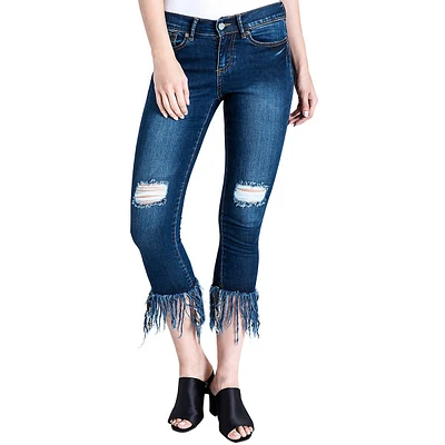 Women's Frayed Distressed Stretch Premium Jeans