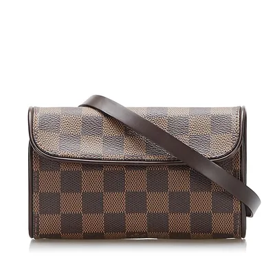 Brown Louis Vuitton Damier Ebene Pochette Florentine Belt Bag