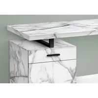 Computer Desk 48"l White Marble Left Or Right Facing