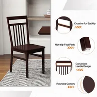 Farmhouse Dining Chair Set Of 2/4 Armless Wooden With Slanted High Backrest