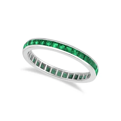 Princess-cut Emerald Eternity Ring Band 14k Gold (1.36ct