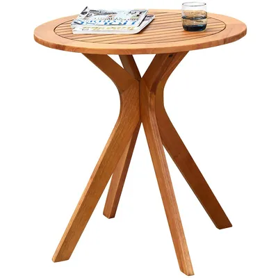 27'' Outdoor Round Table Solid Wood Coffee Side Bistro Table