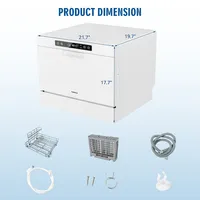 Compact Countertop Dishwasher 6 Place Settings W/ 5 Washing Programs & 24h Timer