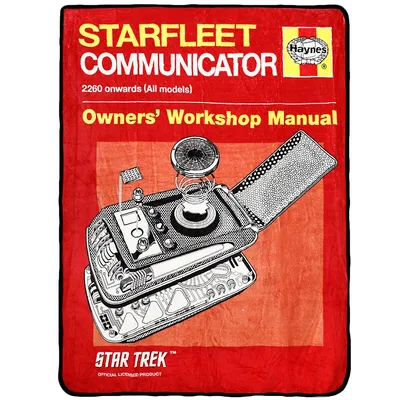 Star Trek Starfleet Communicator Manual Blanket Throw