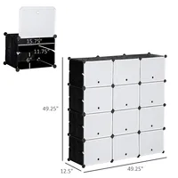 12 Pack Stackable Shoe Storage Boxes With Doors