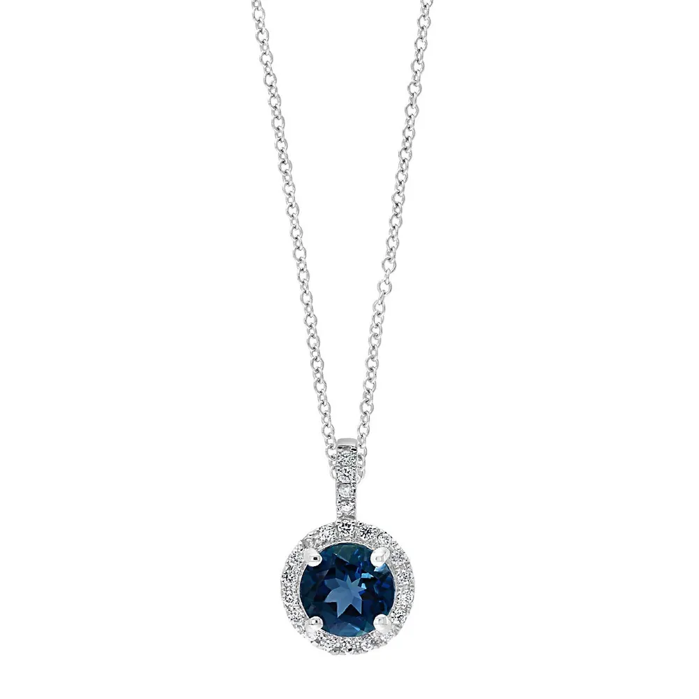 Blue Nile + Padlock Necklace in Sterling Silver