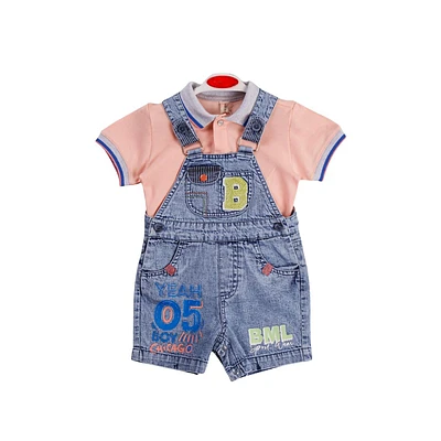 Jumper Joe Boys Casual Set - Stylish Denim With Snap Buttons And 100% Cotton Polo