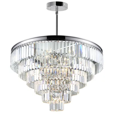 Weiss 15 Light Down Chandelier With Chrome Finish