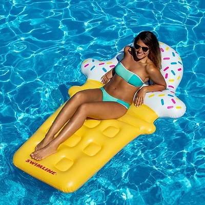 72" Inflatable Ice Cream Cone Swimming Pool Lounge Raft