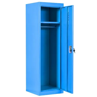 48" Kid Locker Safe Storage Child Single Tier Metal Lock Key Blue