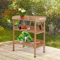 Outdoor Garden Wooden Potting Bench Work Station Table
