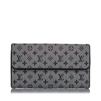 Gray Louis Vuitton Monogram Mini Lin Porte Tresor International