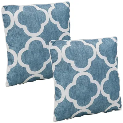Set Of 2 16" Polyester Decorative Square Throw Accent Pillows