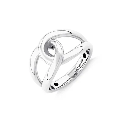 Round Bold Link Ring Silver