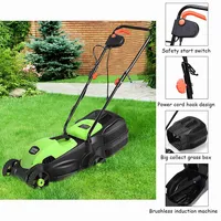 12 Amp 14-inch Electric Push Lawn Corded Mower With Grass Bag
