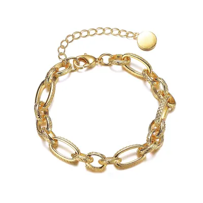 Teens' 14k Yellow Gold Plated Link Chain Bracelet