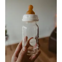 2-pack Glass Baby Bottle With Natural Rubber Nipples
