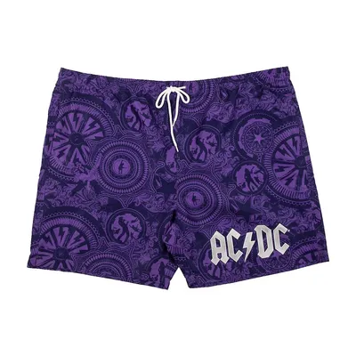 Acdc Rock Themed Swim Shorts