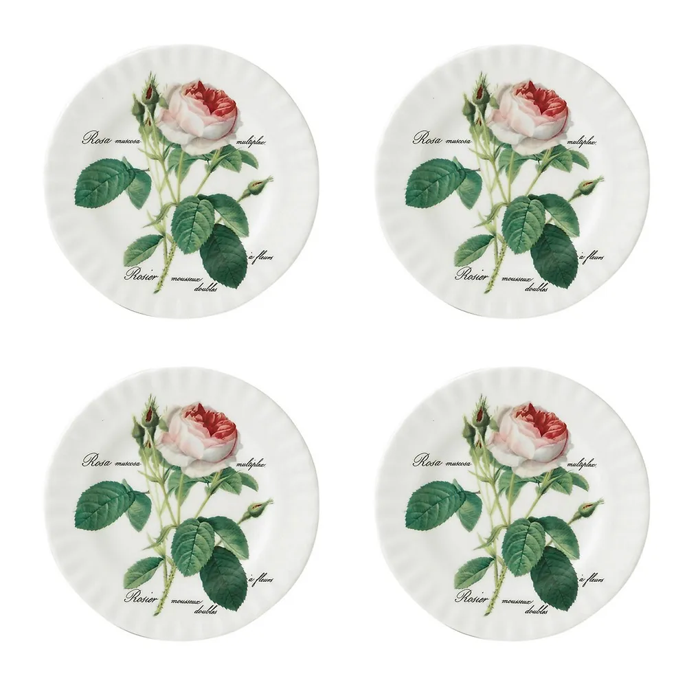Tea Plates - 20 Cm - Redoute Rose - Set Of 4