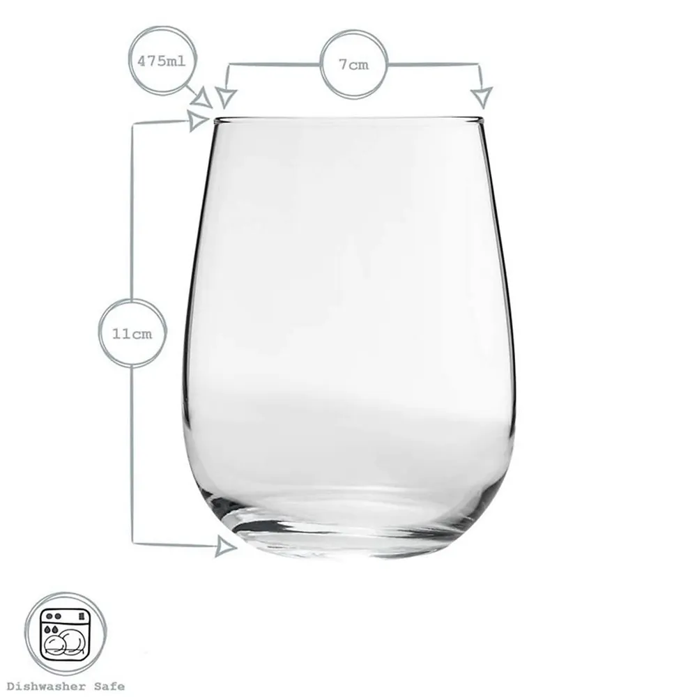 LAV Gaia 12 - Piece Glass Stemless Wine Glass Glassware Set