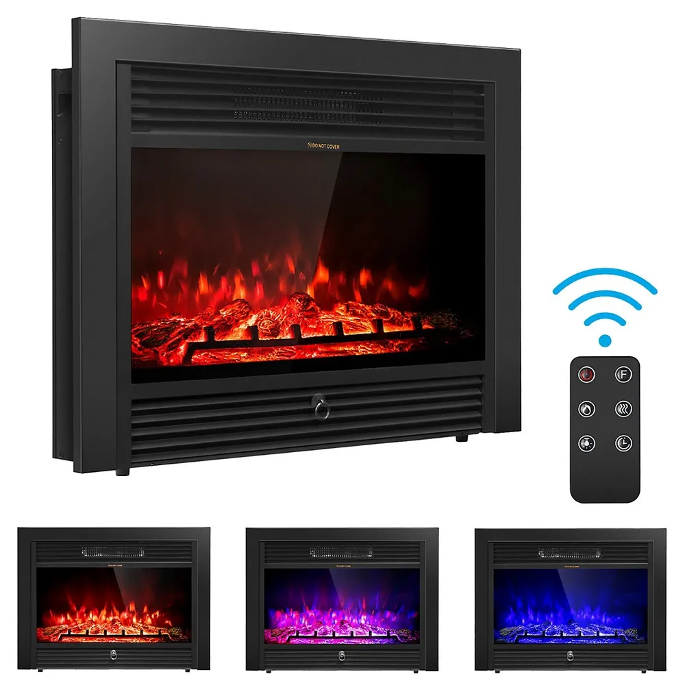 Costway 28.5 Fireplace Electric Embedded Insert Heater Glass Log Flame  Remote | Yorkdale Mall