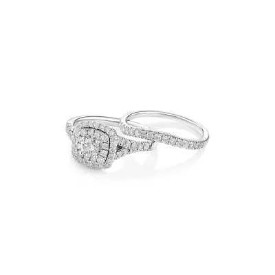 Bridal Set With 1.18 Carat Tw Of Diamonds In 14kt White Gold