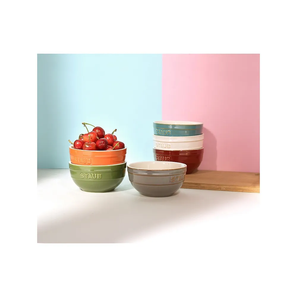 Ceramic 6-Piece Bowl Set, Mixed Colours