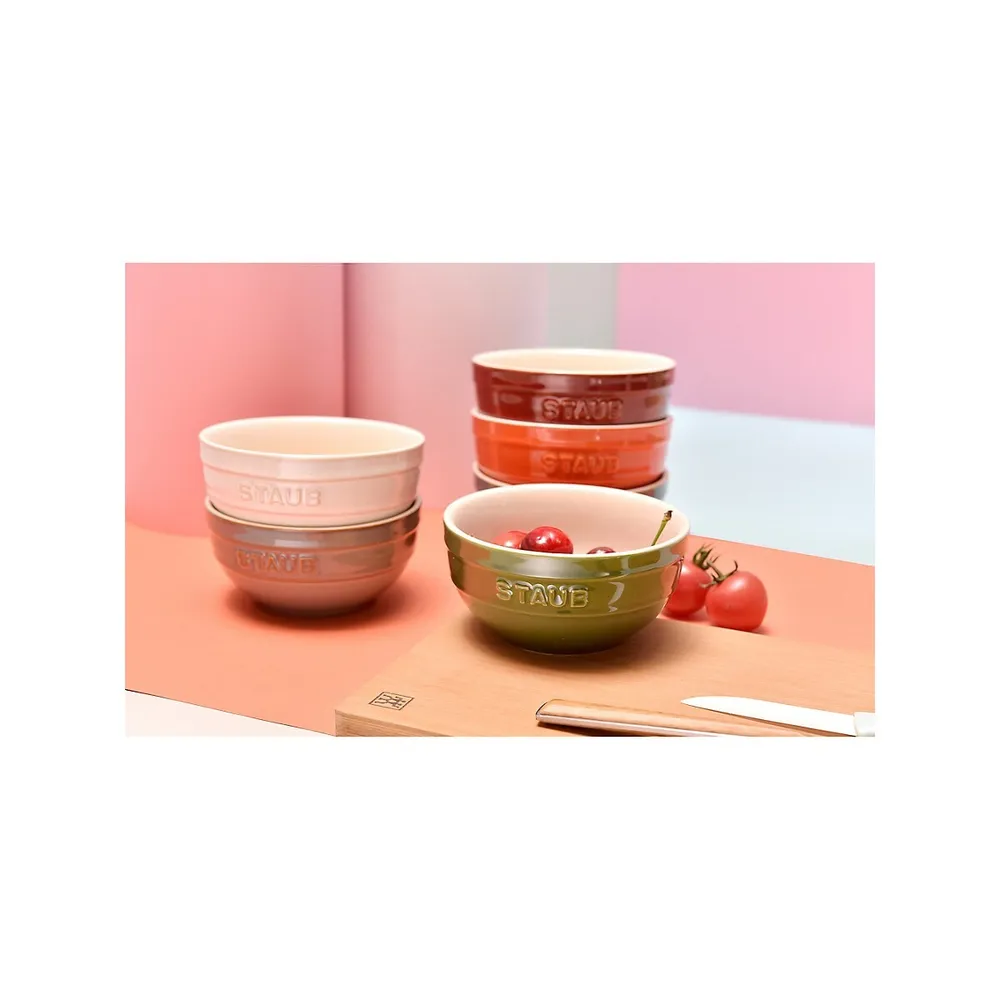 Ceramic 6-Piece Bowl Set, Mixed Colours