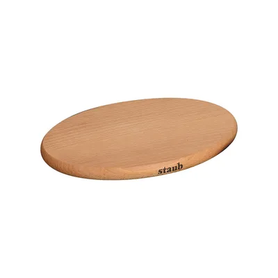 Dessous-de-plat aimanté ovale en bois