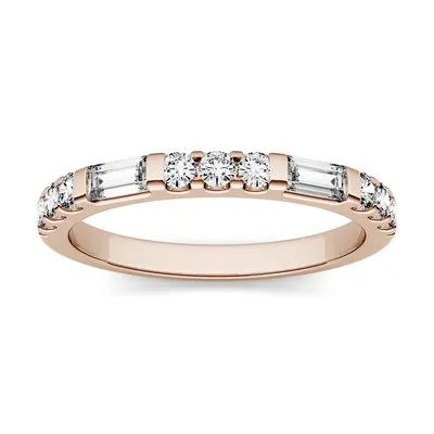 14k Rose Gold 0.50 Ct. T.w. Created Moissanite Stackable Band