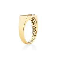 Men's Ring With 0.10 Carat Tw Of Diamonds In 10kt Yellow Gold