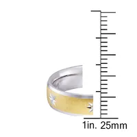 10kt Two Tone 6mm Men Wedding Band