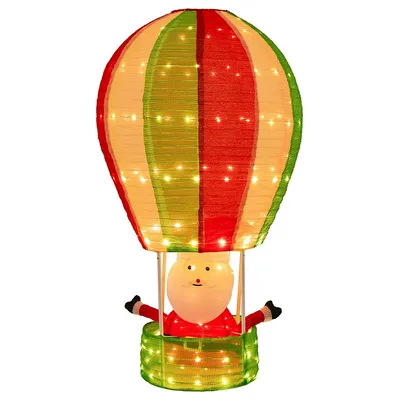 4.5 Ft Christmas Santa Claus With Hot Air Balloon Pop-up Pre-lit Xmas Decoration