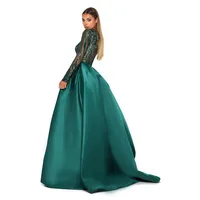 1705 High Front Back Long Sleeve Gown