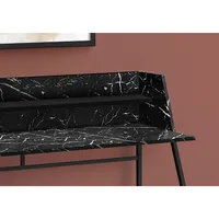 Computer Desk - 48"l / Black Marble-look / Black Metal