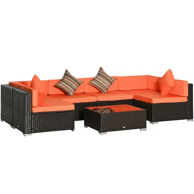 Garden Wicker Sectional Sofa Set