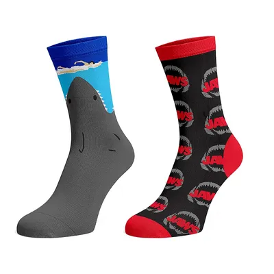 Jaws Shark Logo 2 Pack Crew Socks