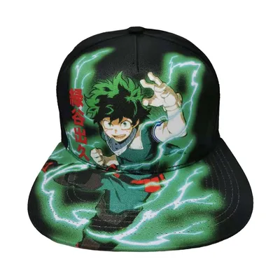 My Hero Academia Deku Lightning Kanji Snapback Hat